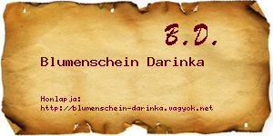 Blumenschein Darinka névjegykártya